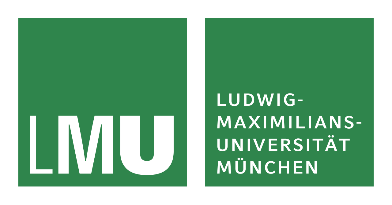 Das Logo der Ludwig-Maximilians-Universität München, bestehend aus zwei grünen Kästen mit den Abkürzungen LU und MU in weißem Text und dem vollständigen Namen der Universität in weißem Text auf dem rechten Kasten.